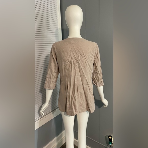Soft Surroundings Benedetta Gauze Topper Cardigan  Tan Size PS Button Cotton - Picture 5 of 10